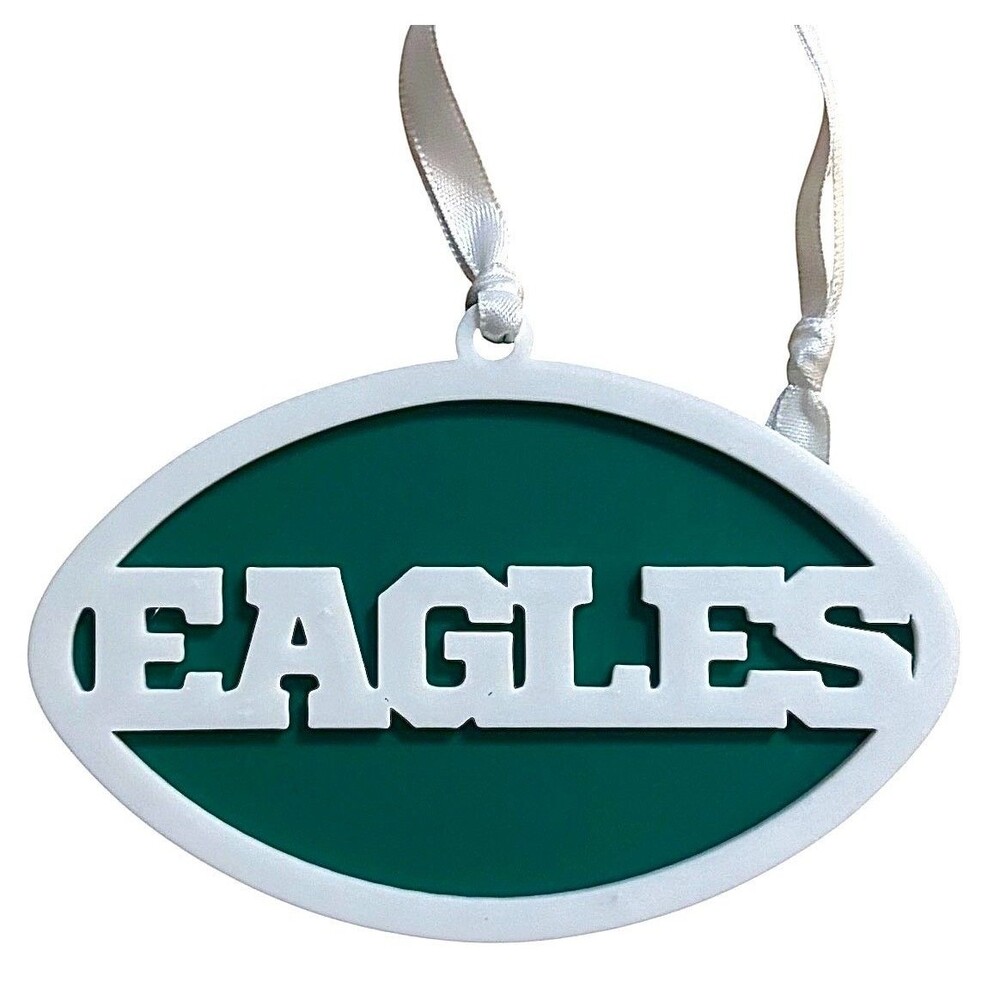 3D Printed 4" Ornament - Eagles - White over Mistletoe - O007-0117